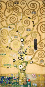 El Árbol de la Vida Stoclet Friso centro Gustav Klimt oro Pinturas al óleo